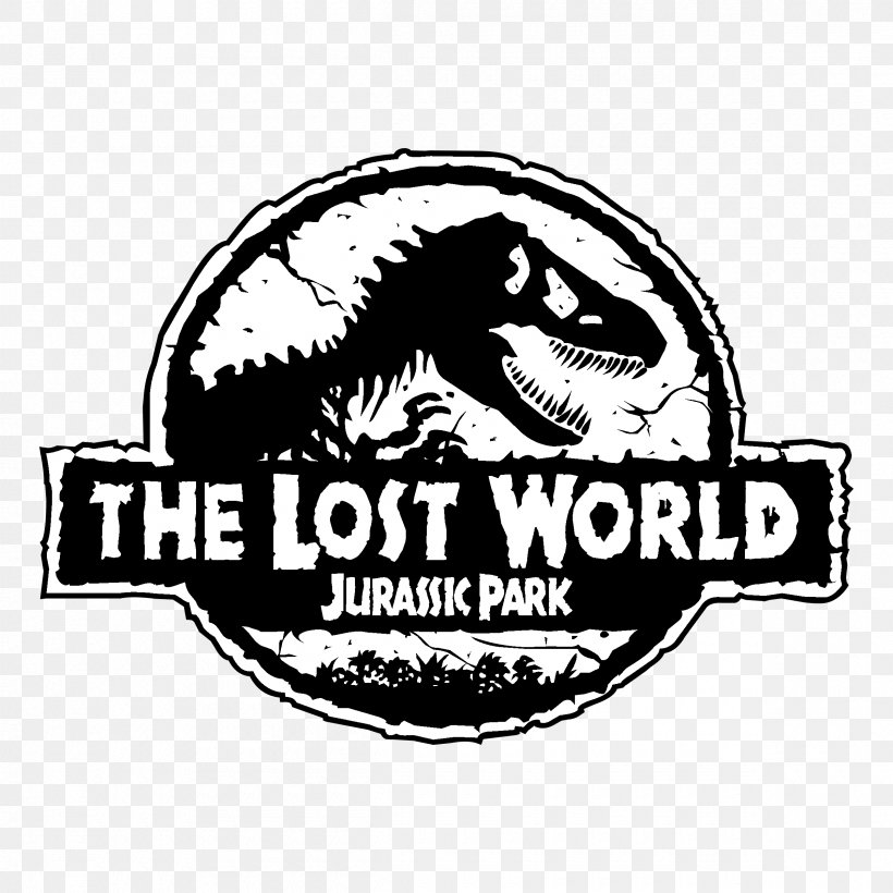 The Lost World Jurassic World Evolution Jurassic Park: The Game Vector Graphics, PNG, 2400x2400px, Lost World, Black And White, Brand, Decal, Dinosaur Download Free