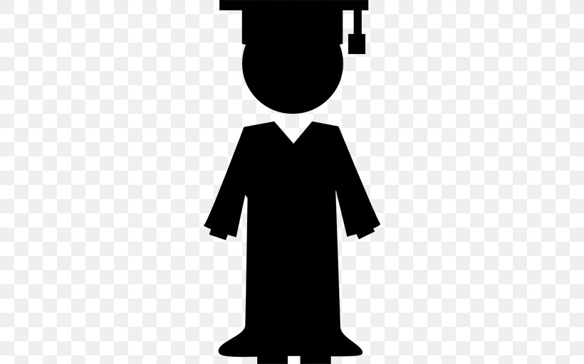 Graduation Ceremony Silhouette Graduate University Clip Art, PNG, 512x512px, Graduation Ceremony, Academic Degree, Black, Black And White, Clothing Download Free