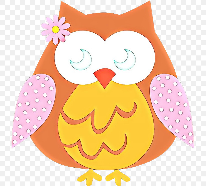 Orange, PNG, 727x738px, Owl, Bird, Bird Of Prey, Cartoon, Orange Download Free