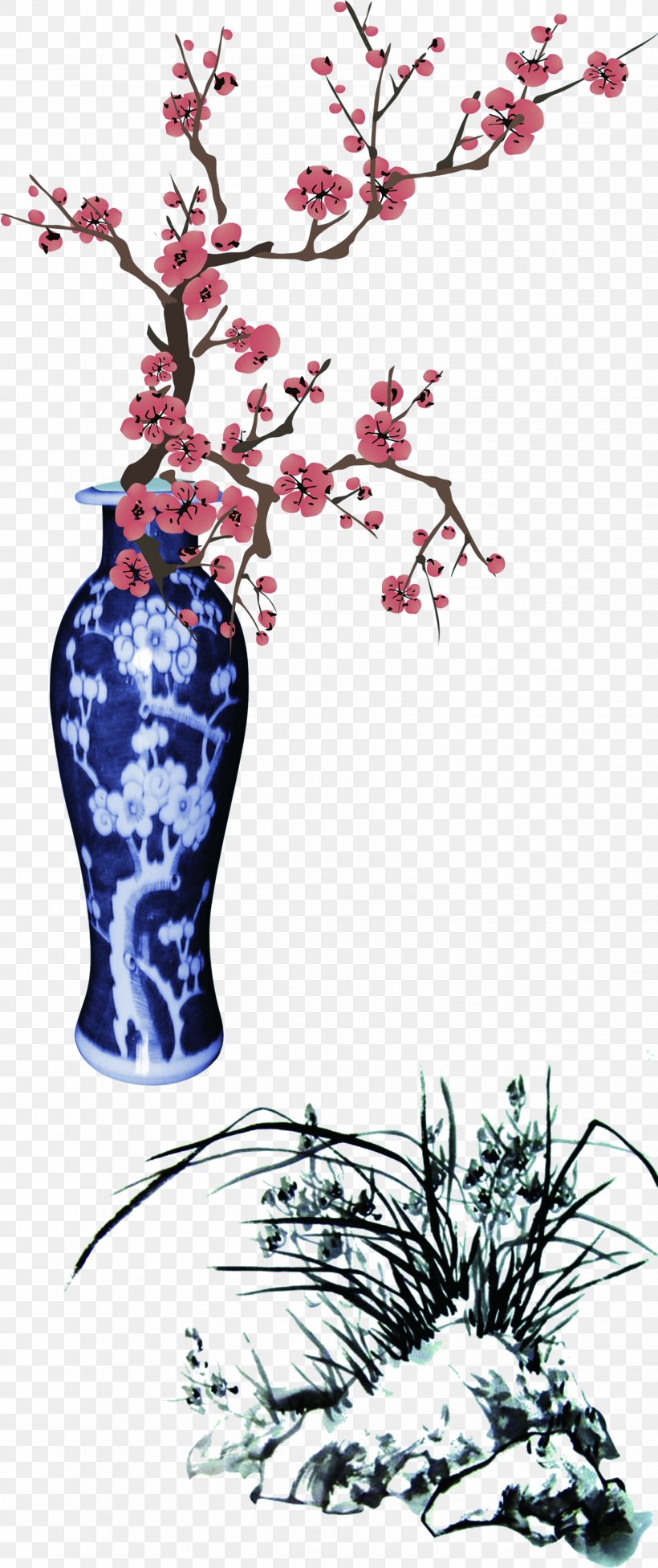 Plum Blossom Ink Wash Painting Folding Screen, PNG, 1542x3671px, Plum Blossom, Art, Birdandflower Painting, Branch, Chinese Painting Download Free