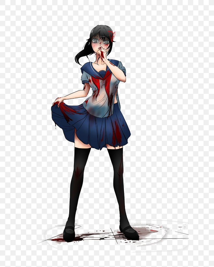 Yandere Simulator Drawing Video Game, PNG, 627x1024px, Watercolor, Cartoon, Flower, Frame, Heart Download Free