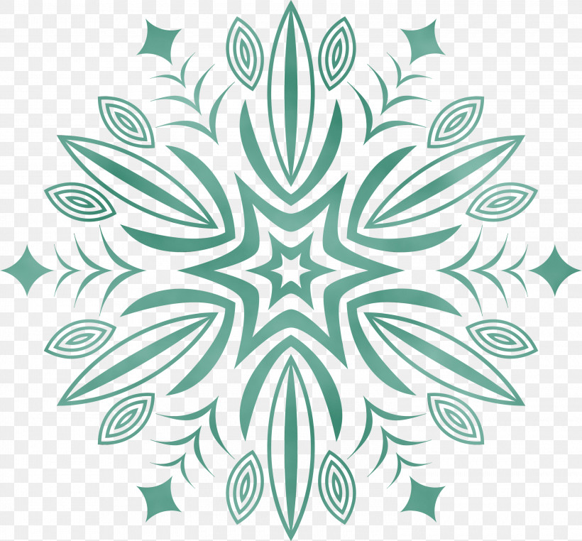 Green Pattern Leaf Plant Symmetry, PNG, 3000x2789px, Snowflake, Christmas, Flower, Green, Leaf Download Free
