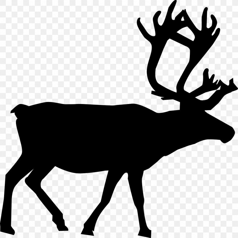 Reindeer Rudolph Santa Claus Clip Art, PNG, 1280x1279px, Reindeer, Animal, Animal Silhouettes, Antler, Black And White Download Free