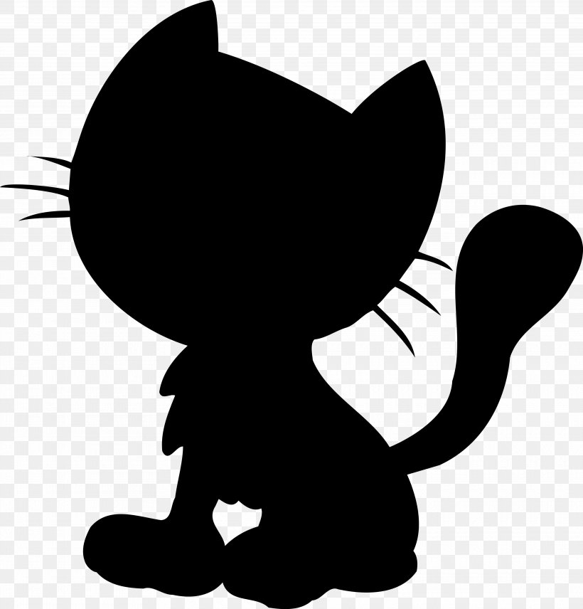 Cat Whiskers Cartoon Clip Art Silhouette, PNG, 3740x3907px, Cat, Avatar, Black Cat, Blackandwhite, Cartoon Download Free