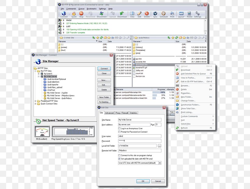 Computer Program File Transfer Protocol 3D-FTP Core FTP, PNG, 650x620px, 3d Computer Graphics, Computer Program, Area, Bookmark, Client Download Free