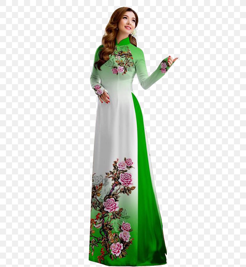 Áo Dài Royal Blue Green Vietnam, PNG, 444x888px, Blue, Clothing, Costume, Day Dress, Dress Download Free