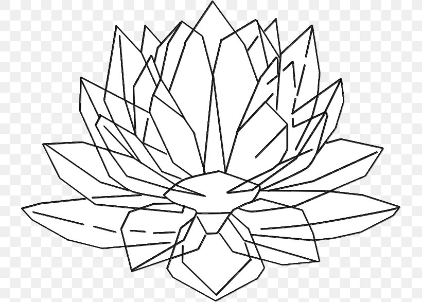 Sacred Lotus Drawing Line Art Crystal Image, PNG, 740x587px, Sacred Lotus, Art, Artwork, Black And White, Coloring Book Download Free