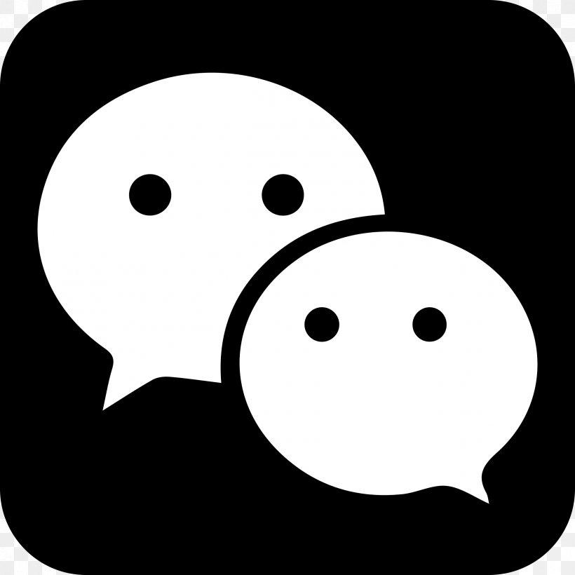WeChat Tencent Logo Instant Messaging, PNG, 2400x2400px, Wechat, Black, Black And White, Emotion, Face Download Free