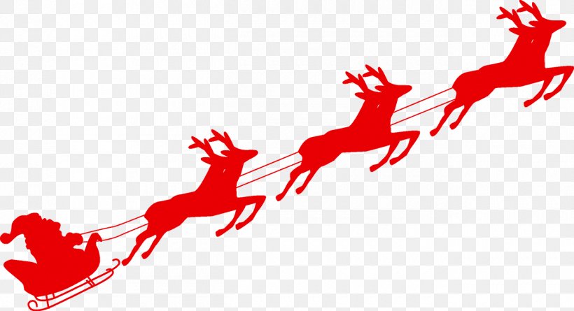 Reindeer Santa Claus Sled Christmas, PNG, 1300x706px, Reindeer, Christmas, Deer, Mammal, Red Download Free