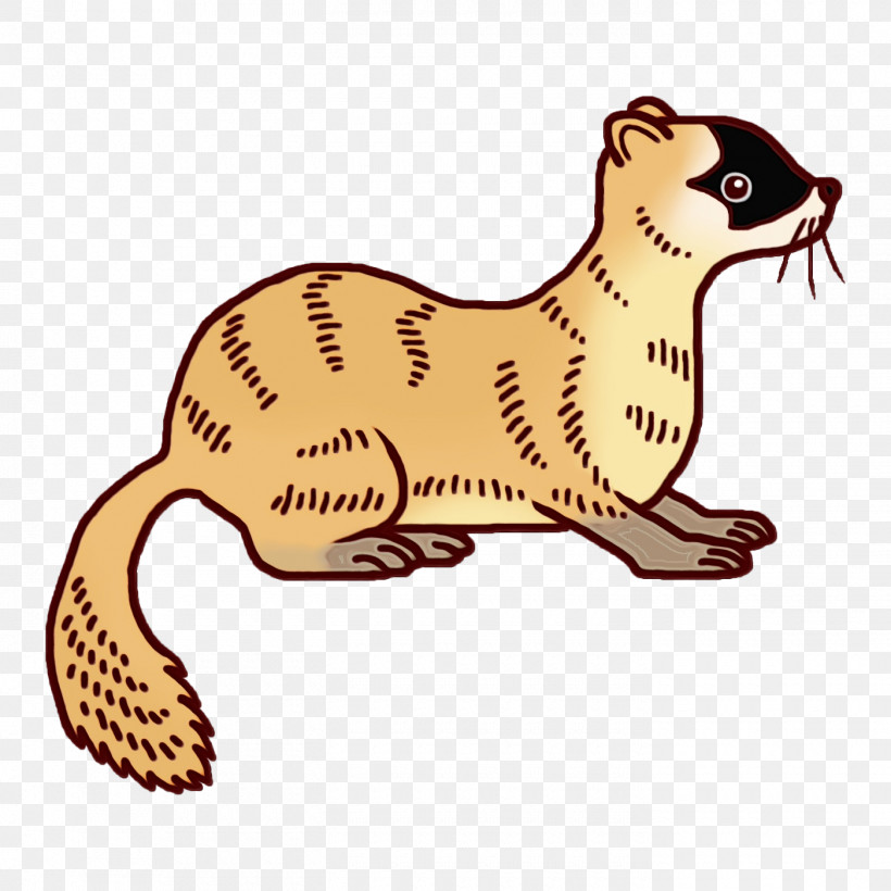 Whiskers Cat Mustelids Dog Tail, PNG, 1400x1400px, Watercolor, Biology, Cat, Dog, Mustelids Download Free