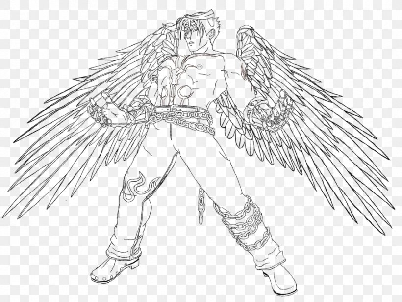 Jin Kazama Drawing Devil Jin Tekken Sketch, PNG, 900x675px, Jin Kazama, Angel, Arm, Art, Artwork Download Free