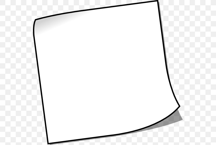 Black And White Line Art Post-it Note, PNG, 569x550px, Paper, Area, Black And White, Cartoon, Clip Art Download Free
