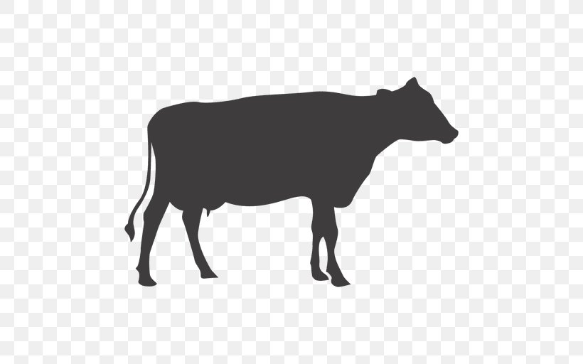Cattle Silhouette The Yard Milkshake Bar, PNG, 512x512px, Cattle, Animal, Black And White, Bull, Cattle Like Mammal Download Free