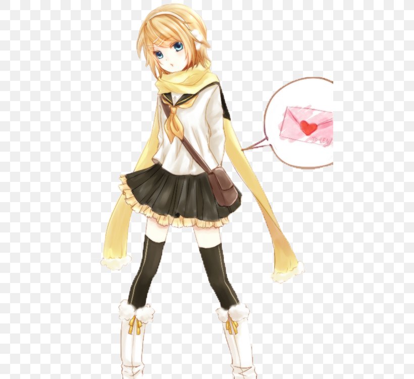 Kagamine Rin/Len Vocaloid Hatsune Miku: Project DIVA 2nd School Uniform, PNG, 500x750px, Watercolor, Cartoon, Flower, Frame, Heart Download Free