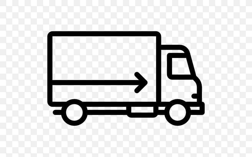 Delivery Truck Cargo Transport Logistics, PNG, 512x512px, Delivery, Area, Automotive Exterior, Black, Black And White Download Free