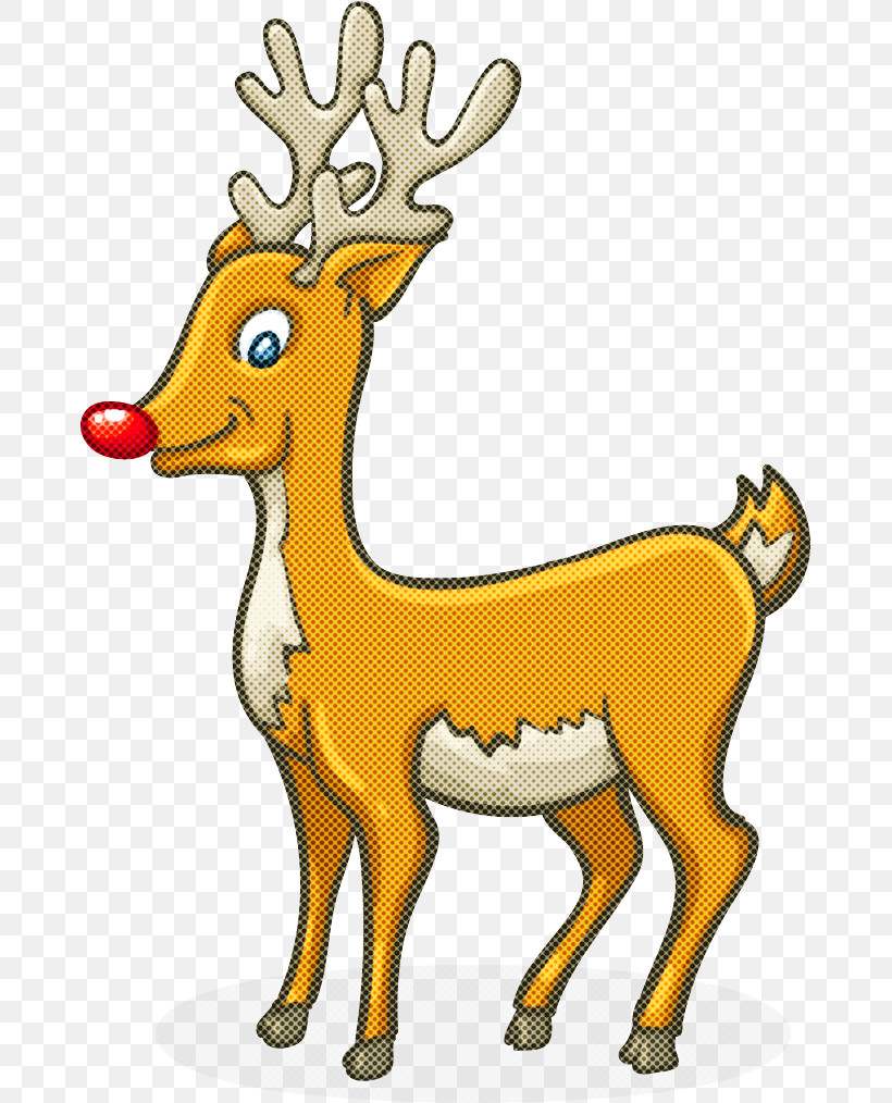Reindeer, PNG, 672x1014px, Deer, Animal Figure, Cartoon, Fawn, Reindeer Download Free