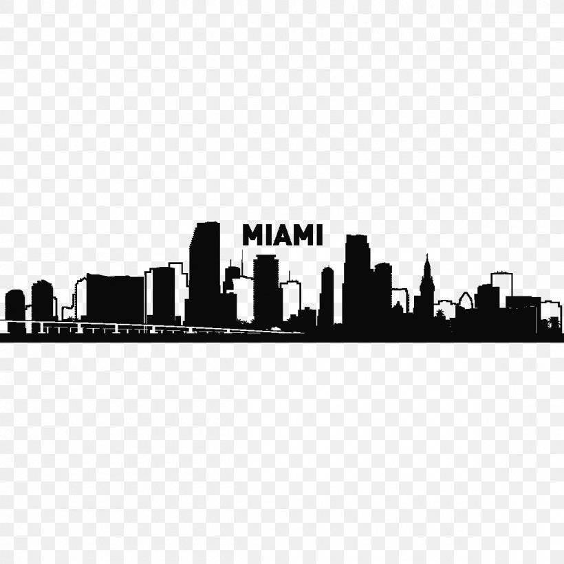 Miami New York City Skyline Silhouette Tattoo, PNG, 1200x1200px, Miami, Black And White, City, Cosmetics, Drawing Download Free