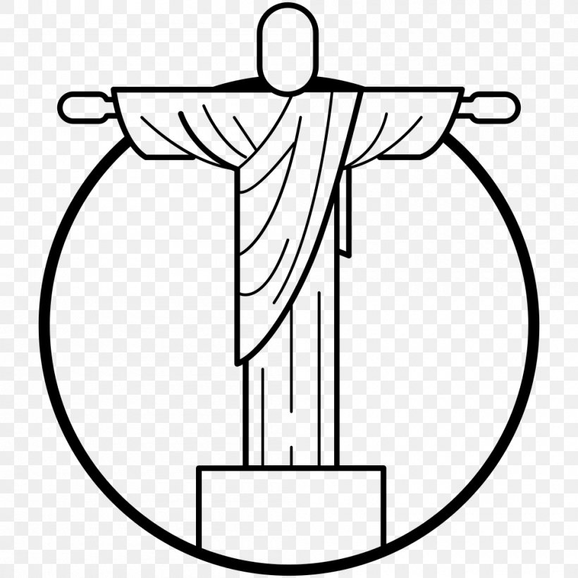Christ The Redeemer Black And White Drawing Coloring Book, PNG, 1000x1000px, Watercolor, Cartoon, Flower, Frame, Heart Download Free