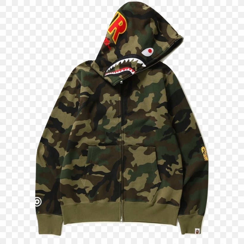 Hoodie T-shirt A Bathing Ape Zipper Clothing, PNG, 1023x1023px, Hoodie, Bathing Ape, Camouflage, Champion, Clothing Download Free