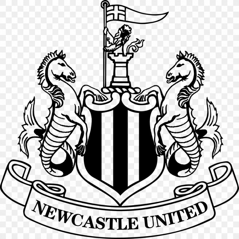 Newcastle United F.C. Newcastle Upon Tyne Premier League Metropolitan Borough Of Gateshead Manchester United F.C., PNG, 1000x1000px, Newcastle United Fc, Alan Shearer, Artwork, Black, Black And White Download Free