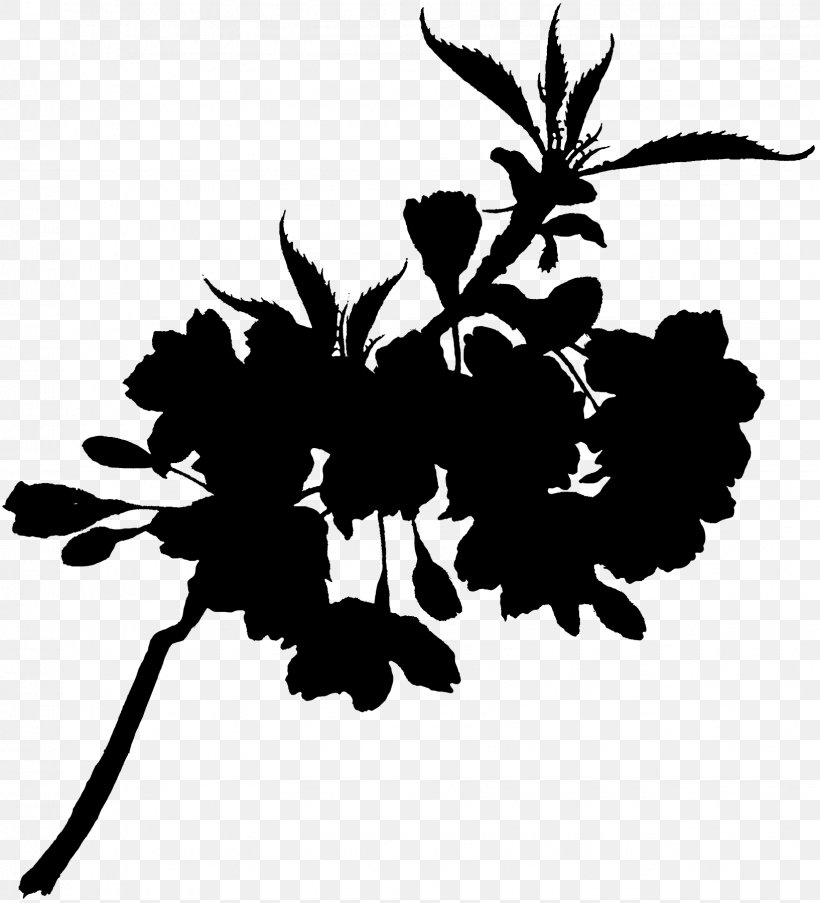Flower Plant Stem Leaf Clip Art Silhouette, PNG, 1634x1800px, Flower, Art, Blackandwhite, Botany, Branch Download Free
