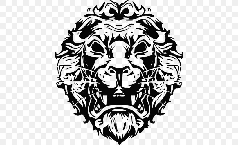 Lion Art Clip Art, PNG, 444x500px, Lion, Art, Big Cats, Black, Black And White Download Free