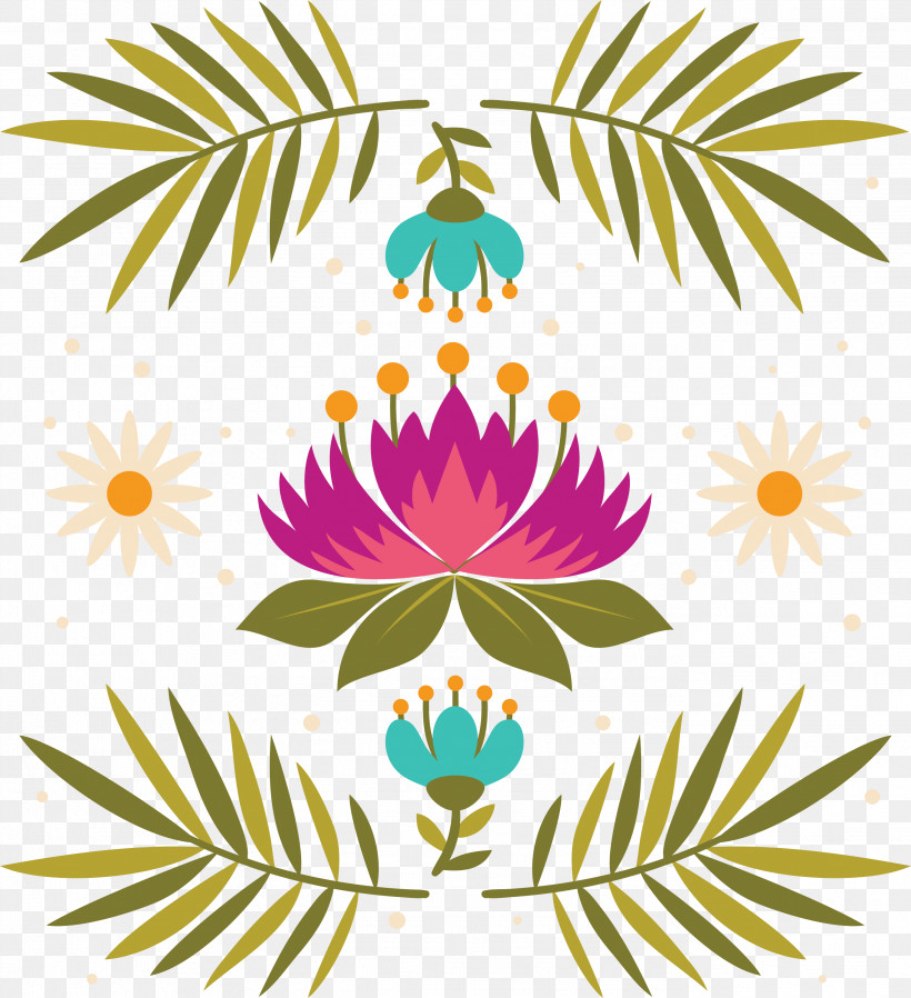 Mexican Elements, PNG, 2738x3000px, Mexican Elements, Branch, Flower, Leaf, Palm Trees Download Free