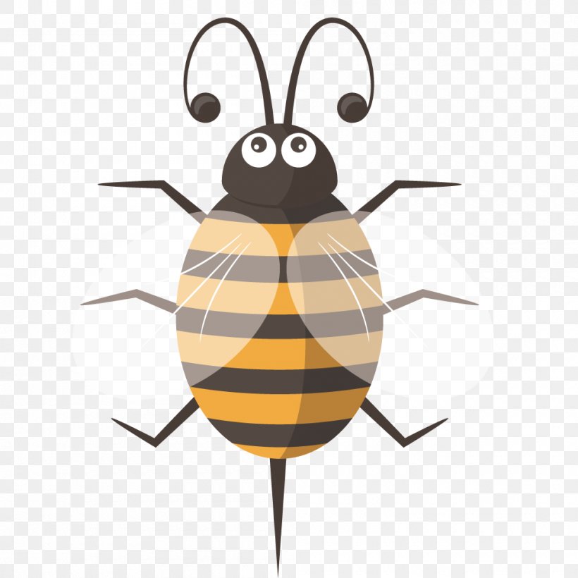 Bee Euclidean Vector, PNG, 1000x1000px, Bee, Arthropod, Computer Graphics, Honey Bee, Insect Download Free