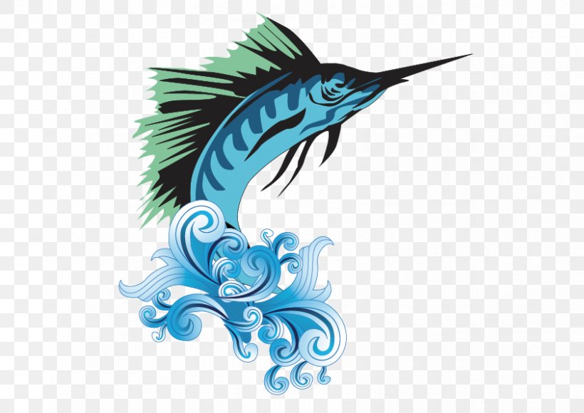 Marlin Fish Euclidean Vector Illustration, PNG, 842x596px, Marlin, Atlantic Blue Marlin, Drawing, Fish, Magician Download Free