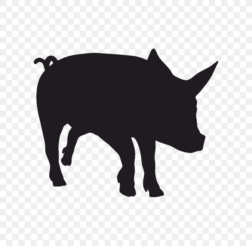 Miniature Pig Decal Silhouette Piglet, PNG, 800x800px, Pig, Animal, Black, Black And White, Cattle Like Mammal Download Free