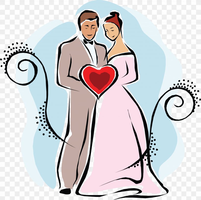 Wedding Marriage Bridegroom Clip Art, PNG, 3432x3413px, Watercolor, Cartoon, Flower, Frame, Heart Download Free