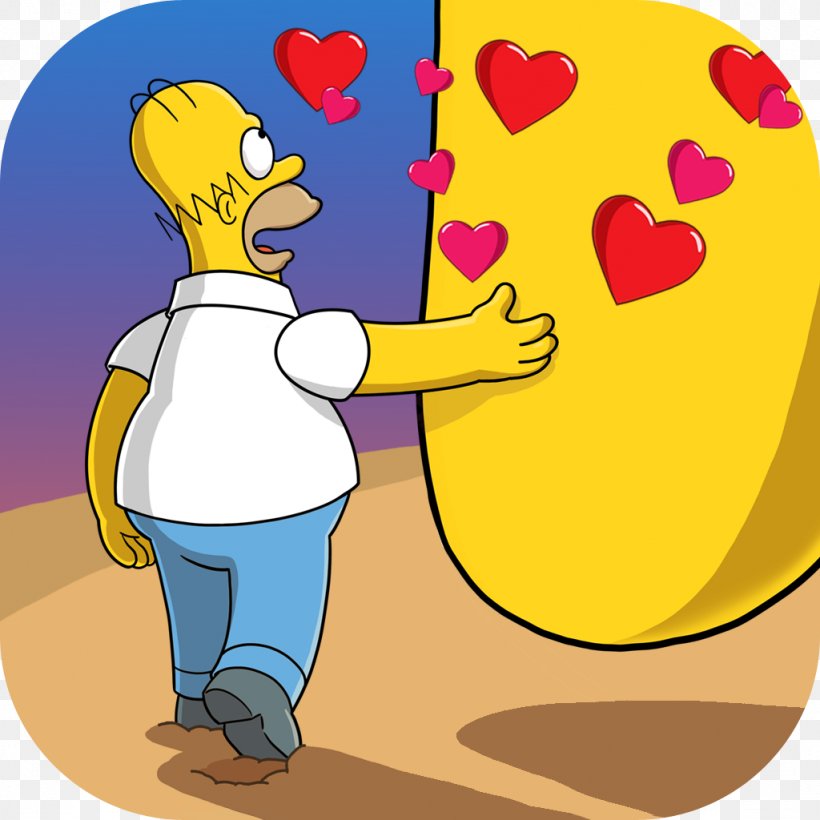 The Simpsons: Tapped Out Apu Nahasapeemapetilon Homer Simpson Tap Tap Tap Tap Tap Bart Simpson, PNG, 1024x1024px, Watercolor, Cartoon, Flower, Frame, Heart Download Free