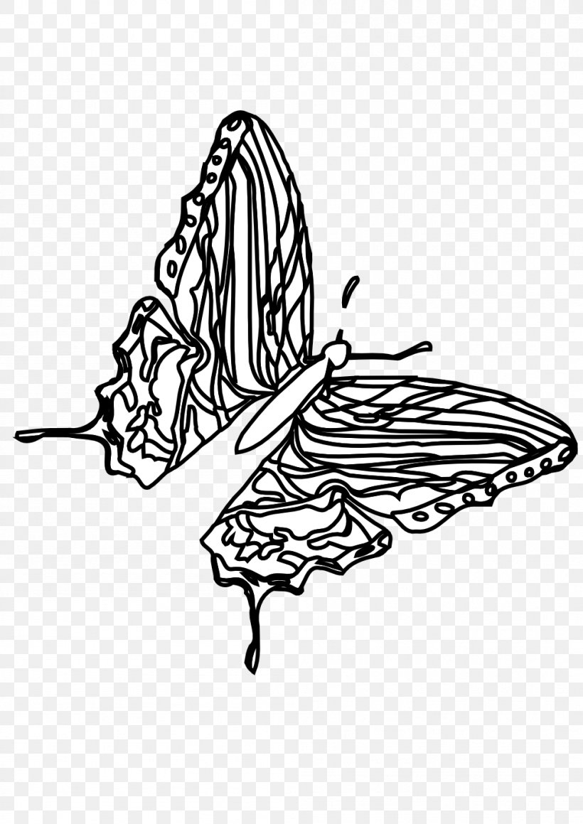 Butterfly Black And White Coloring Book Clip Art, PNG, 999x1413px, Butterfly, Art, Black, Black And White, Book Download Free