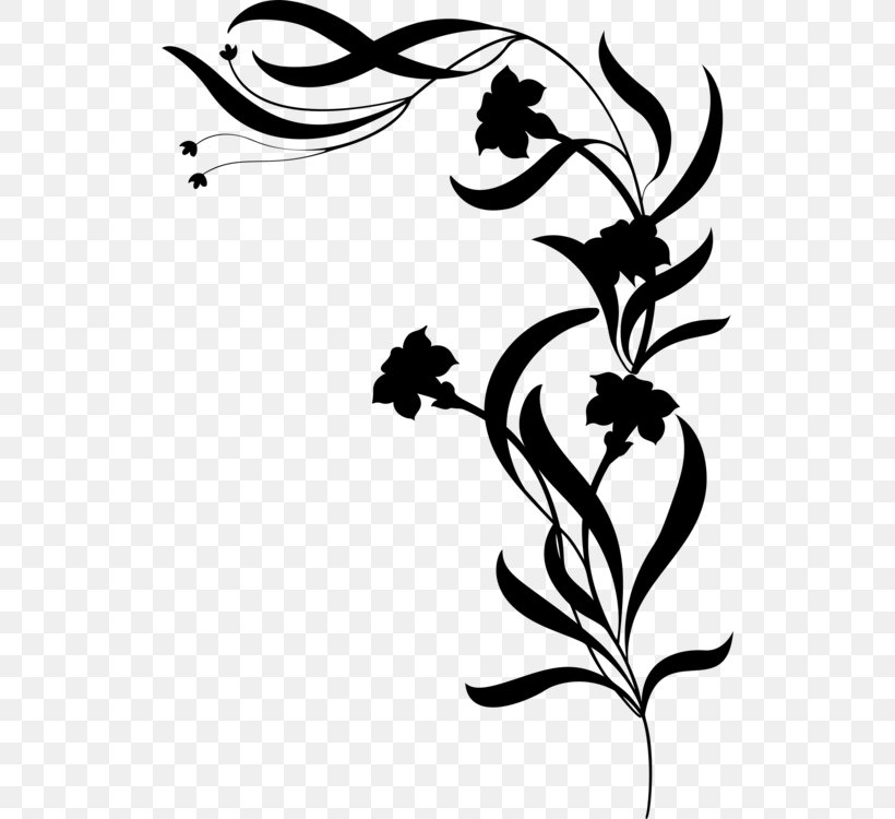 Clip Art Flower Decorative Borders Silhouette Floral Design, PNG, 524x750px, Flower, Art, Black, Blackandwhite, Borders And Frames Download Free