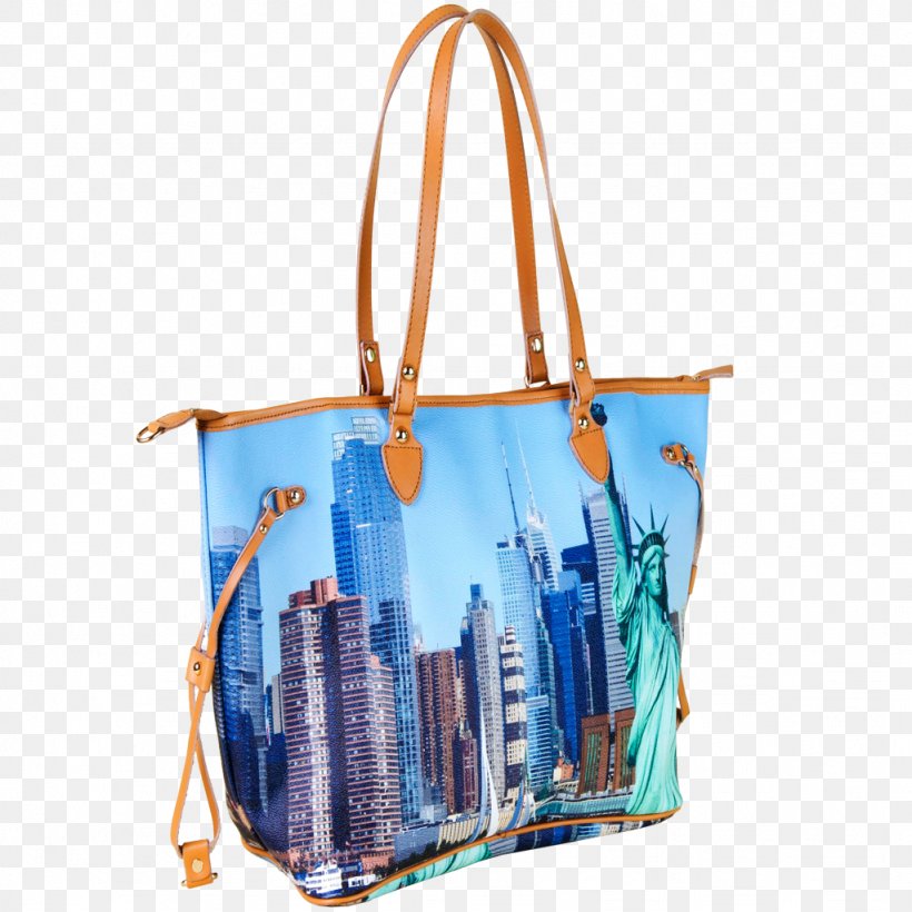 Statue Of Liberty Tote Bag Handbag Leather, PNG, 1024x1024px, Statue Of Liberty, Azure, Bag, Electric Blue, Fashion Accessory Download Free