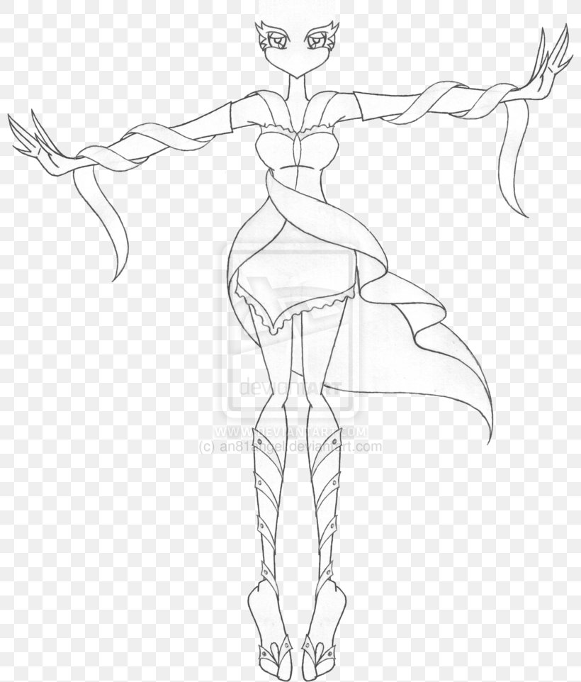 Dress Drawing Monster High Line Art Sketch, PNG, 800x962px, Watercolor, Cartoon, Flower, Frame, Heart Download Free