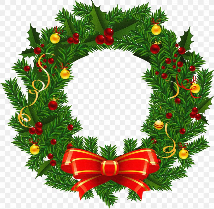 Wreath Christmas Santa Claus Clip Art, PNG, 2700x2642px, Santa Claus, Christmas, Christmas Card, Christmas Decoration, Christmas Ornament Download Free
