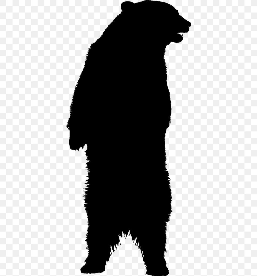 American Black Bear Silhouette Clip Art, PNG, 400x882px, Bear, American Black Bear, Black, Black And White, Carnivoran Download Free