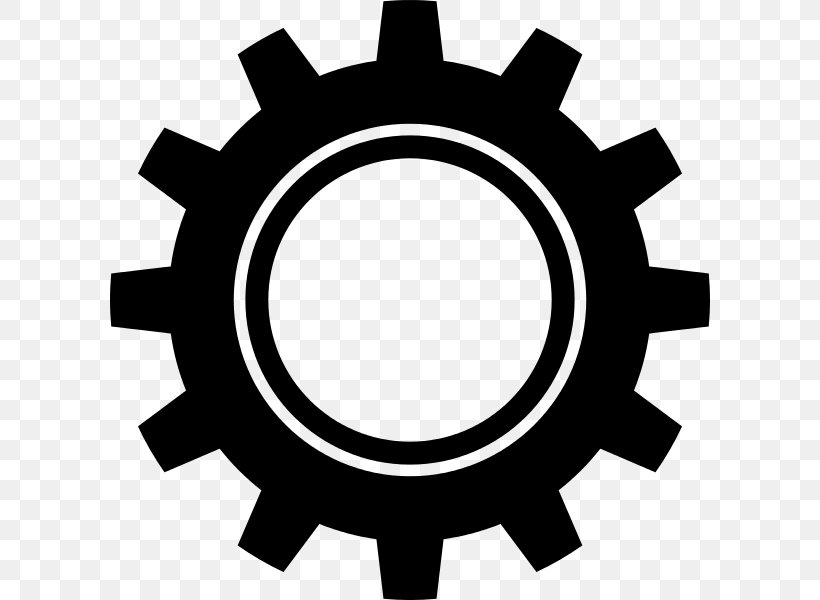 Gear Clip Art, PNG, 600x600px, Gear, Bevel Gear, Bicycle Gearing, Black And White, Black Gear Download Free