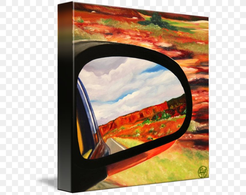 Rear-view Mirror Car Work Of Art Image, PNG, 589x650px, Watercolor, Cartoon, Flower, Frame, Heart Download Free