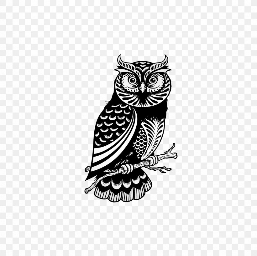 Owl Drawing Royalty-free Illustration, PNG, 2362x2362px, Owl, Art, Bird, Bird Of Prey, Black And White Download Free