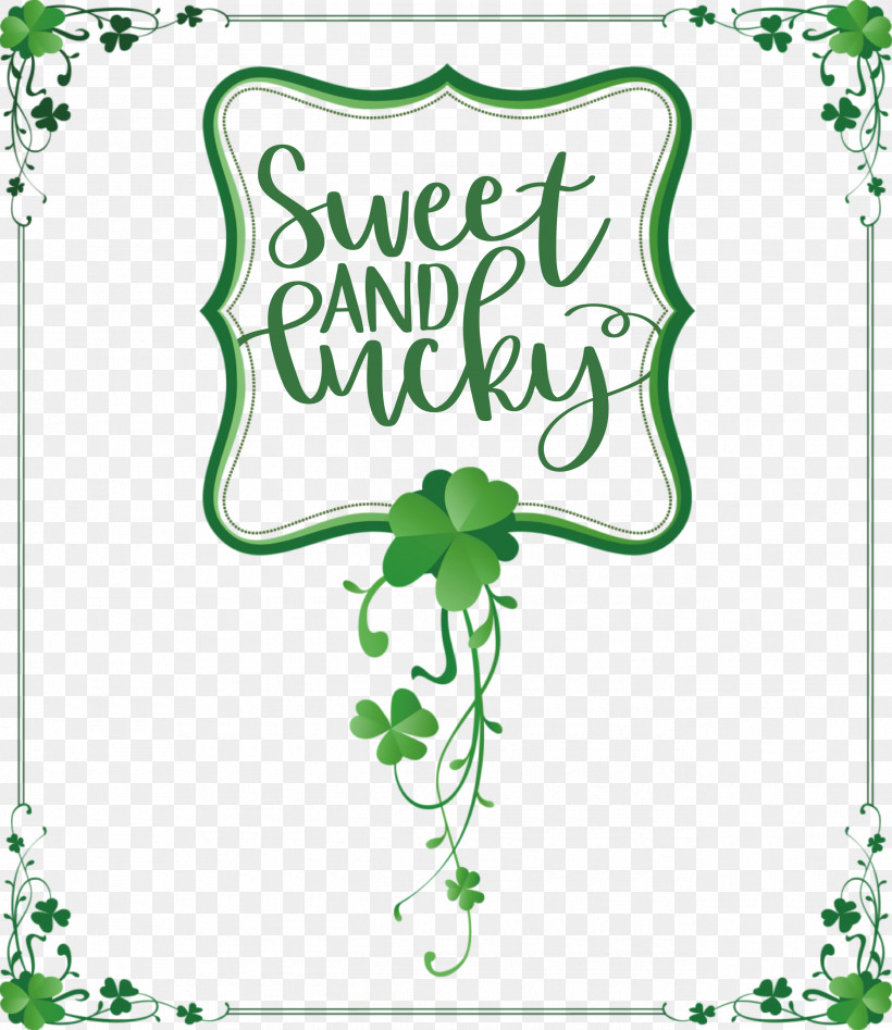 Sweet And Lucky St Patricks Day, PNG, 2595x3000px, St Patricks Day, Clover, Drawing, Logo, Royaltyfree Download Free