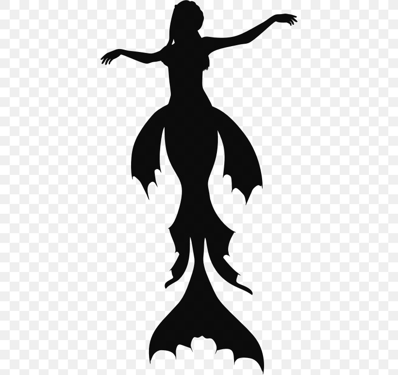 Ariel Mermaid Silhouette Fairy Tale Clip Art, PNG, 406x772px, Ariel, Art, Artwork, Black And White, Fairy Download Free