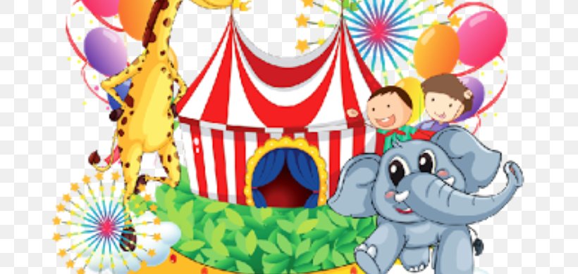 Circus Cartoon Royalty-free Clown, PNG, 680x390px, Circus, Amusement Park, Art, Balloon, Cartoon Download Free