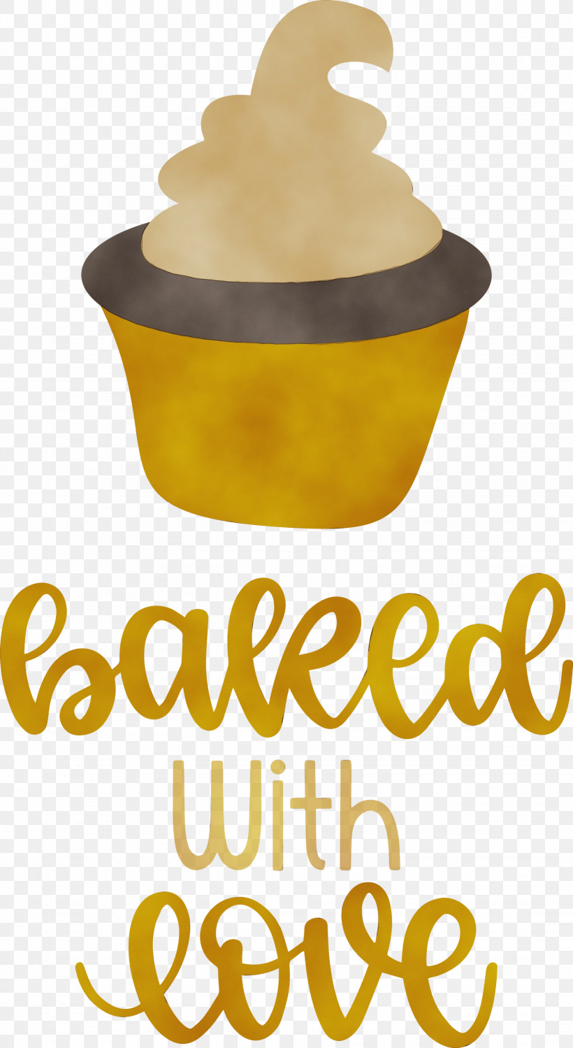 Yellow Cookware And Bakeware Meter Cream, PNG, 1641x3000px, Baked With Love, Cookware And Bakeware, Cream, Cupcake, Food Download Free