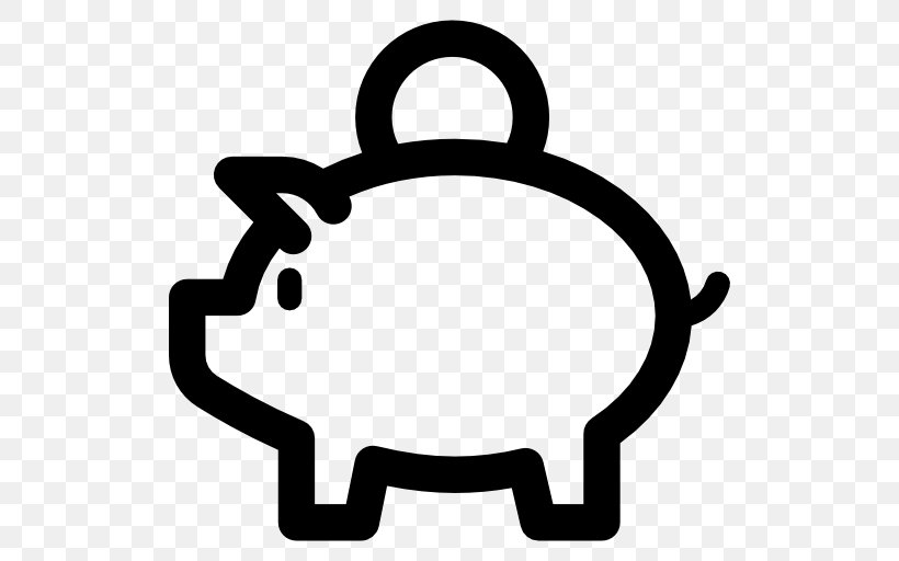 Piggy Bank Money Saving, PNG, 512x512px, Piggy Bank, Area, Artwork, Bank, Black And White Download Free