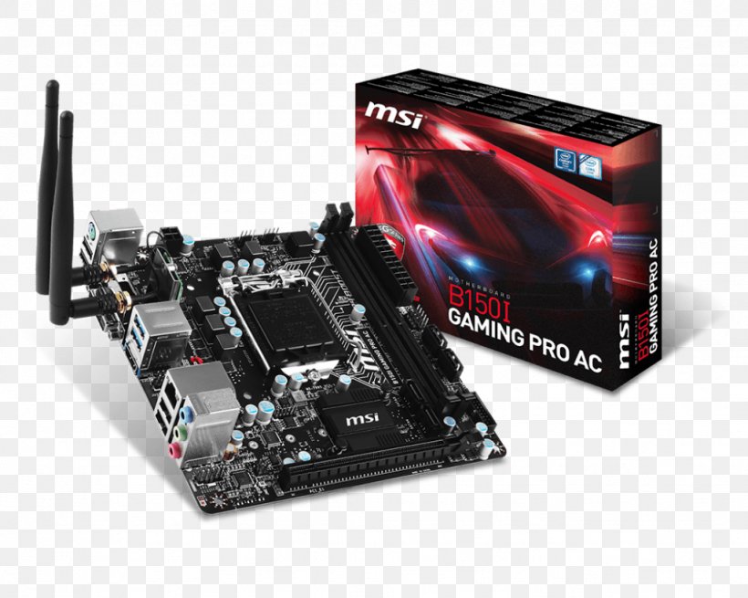 LGA 1151 Mini-ITX MSI B150I Gaming Pro AC Motherboard DDR4 SDRAM, PNG, 1024x819px, Lga 1151, Asus, Cable, Celeron, Chipset Download Free