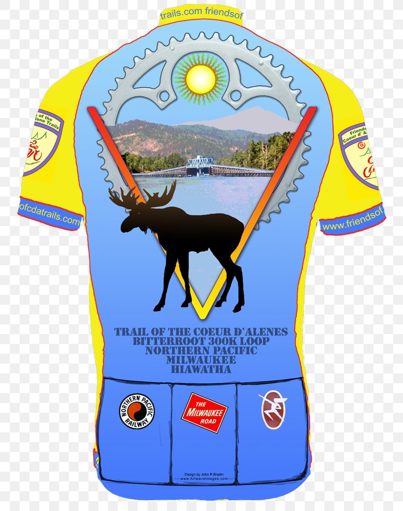 Trail Of The Coeur D'Alenes T-shirt Friends Of The Coeur D'Alene Bike Trail Cycling Jersey, PNG, 800x1040px, Tshirt, Area, Bicycle, Blue, Clothing Download Free