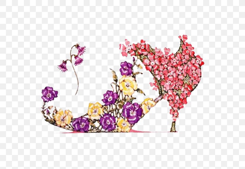 The Botanical Footwear Of Dennis Kyte Floral Design Shoe Flower, PNG, 567x567px, Botanical Footwear Of Dennis Kyte, Art, Blossom, Branch, Cherry Blossom Download Free
