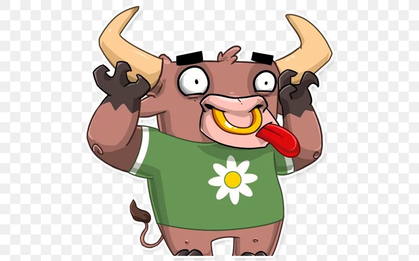 Sticker Bull Clip Art Baka Telegram, PNG, 512x512px, Sticker, Baka, Bull, Cartoon, Content Download Free